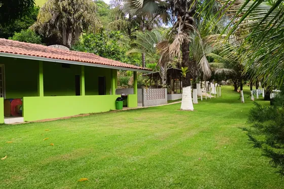 Clínica de reabilitação em Papagaios - MG Área externa com gramado e vegetação