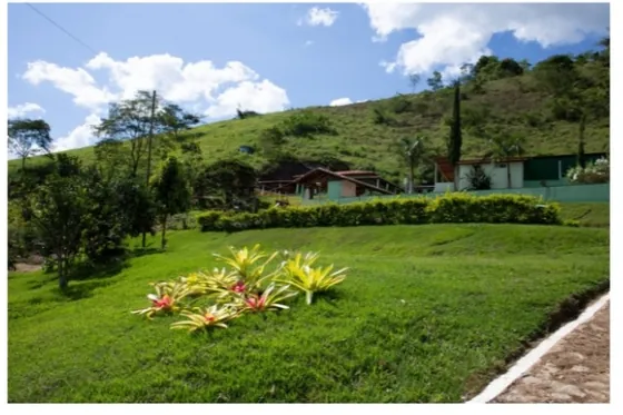 Clínica de reabilitação em Perdigão - MG Jardim com flores e área verde
